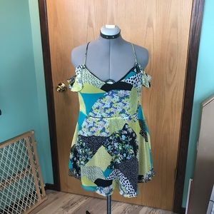 💐Zara Trafaluc Color&Pattern block Shift Dress